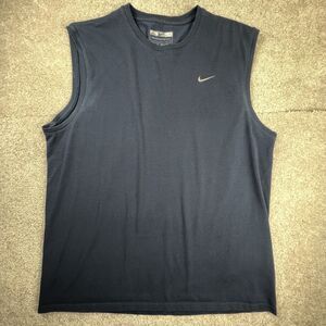 Nike T-shirt tank top embroidered check swoosh size large athletic dept Y2K
